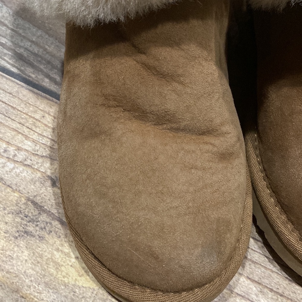 Fireside by Dearfoams Womens 7 Brown Fur Boots Booties - Picture 9 of 16